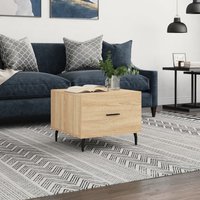 Berkfield Home Coffee Table Sonoma Oak 50x50x40 cm Engineered Wood in Brown | Size: 50 x 50 x 40 cm