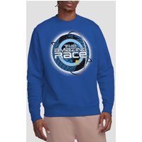 Amazing Race Around Globe Crew Sweatshirt Royal Blue