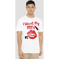 MTV Written In Lipstick Unisex T-Shirt, White | Size: 4XL