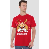 Paw Patrol Skye Nice Christmas List Unisex Adult T-Shirt, Red | Size: Medium