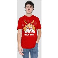 Paw Patrol Skye Nice Christmas List Unisex Adult Heather T-Shirt, Red Heather | Size: 2XL