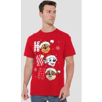 Paw Patrol Chase Marshall Rubble Christmas Santa Hats Unisex Adult T-Shirt, Red | Size: 4XL