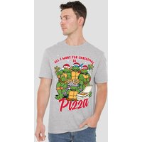 Christmas Pizza T Shirt Athletic Heather