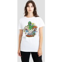 Rugrats Women's Tommy & Chucky Rept-Ahhhhh T-Shirt, White | Size: 2XL