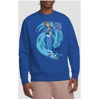 Avatar Last Airbender Katara Water Wave Crew Sweatshirt Royal Blue