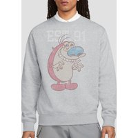 Ren & Stimpy Stimpy Est Crew Sweatshirt Athletic Heather