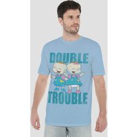 Double Trouble T Shirt Light Blue