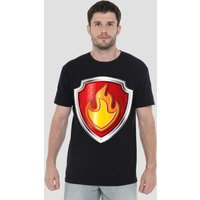 Paw Patrol Marshall Badge Unisex T-Shirt, Black | Size: Medium