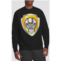 Paw Patrol Rubble Badge Crew Sweatshirt, Black | Size: XL