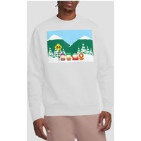 South Park Bus Stop Crew Sweatshirt, White | Size: 2XL