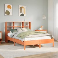 Berkfield Home Bookcase Bed without Mattress Wax Brown 150x200 cm King Size Solid Wood Pine