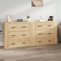 Berkfield Home Sideboards 2 pcs Sonoma Oak Engineered Wood in Brown