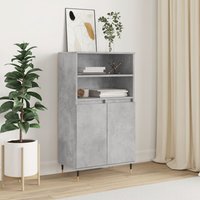 Berkfield Home Highboard Concrete Grey 60x36x110 cm Engineered Wood | Size: 60 x 36 x 110 cm