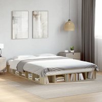Bed Frame without Mattress Sonoma Oak 150x200 cm King