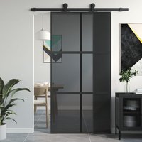 Sliding Door 102.5x205 cm Tempered Glass & Aluminium
