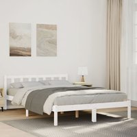 Berkfield Home Extra Long Bed Frame without Mattress White 140x210 cm Solid Wood Pine