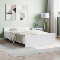 Berkfield Home Bed Frame with Headboard & Footboard White 120x200 cm | Size: Small Double