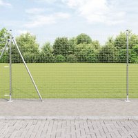 Berkfield Home Fence Posts Set of 52 Galvanised steel 3.2 x 3.2 x 88.5 cm in Silver