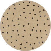 Handmade Rug Jute Triangle Print 90 cm
