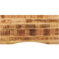 Berkfield Home Desk Top with Curve 110x60x2.5 cm Solid Wood Rough Mango in Brown