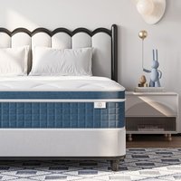 Dprodo Medium Firm Hybrid Mattress 27CM | Memory Foam & Pocket Springs in White | Size: Super King