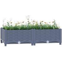 Berkfield Home Raised Bed 80x40x23 cm Polypropylene in Grey | Size: 80 x 40 x 23 cm