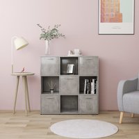 Berkfield Home Book Cabinet Concrete Grey 90x30x90 cm Engineered Wood | Size: 90 x 30 x 90 cm