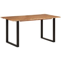 Berkfield Home Dining Table 154x80x76 cm Solid Acacia Wood in Brown | Size: 154 x 80 x 76 cm