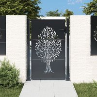 Berkfield Home Garden Gate Anthracite 105x130 cm Steel Tree Design