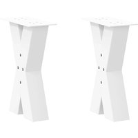 Berkfield Home Coffee Table Legs X-Shaped 2 pcs White 38x(42-43) cm Steel