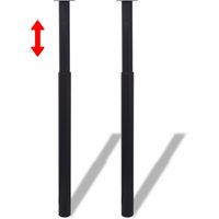 Berkfield Home 2 Telescopic Table Legs Black 710 mm-1100 mm