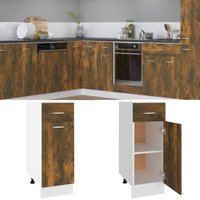Berkfield Home Drawer Bottom Cabinet Smoked Oak 30x46x81.5 cm Engineered Wood in Brown