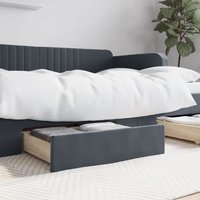 Berkfield Home Bed Storage Drawers 2 pcs Dark Grey Engineered Wood & Velvet