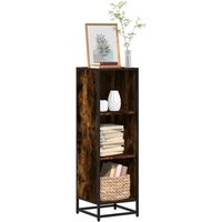 Berkfield Home Book Cabinet Smoked Oak 33.5x33x107.5 cm Engineered Wood in Brown