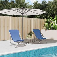Berkfield Home Folding Beach Chairs 2 pcs Blue Textilene&Powder-coated Steel