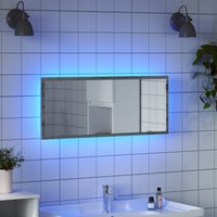 Berkfield Home LED Bathroom Mirror Grey Sonoma 100x8.5x37 cm Engineered Wood
