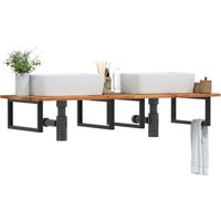 Basin Shelf Wall Mounted Steel & Solid Wood Acacia