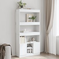Highboard White 92x33x180 cm Engineered Wood x 33 x 180 cm