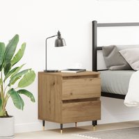 Berkfield Home Bedside Cabinet Artisan Oak 40x35x50 cm Engineered Wood in Brown | Size: 40 x 35 x 50 cm