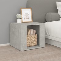 Berkfield Home Bedside Table Concrete Grey 41x40x36 cm Engineered Wood | Size: 41 x 40 x 36 cm
