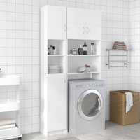 Berkfield Home Bathroom Cabinet White 32x25.5x190 cm Engineered Wood