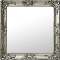 Berkfield Home Wall Mirror Baroque Style 60x60 cm Silver
