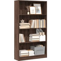 Berkfield Home Bookcase Brown Oak 80x24x143 cm Engineered Wood | Size: 80 x 24 x 143 cm