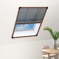 Berkfield Home Plisse Insect Screen for Windows Aluminium Brown 80x100 cm