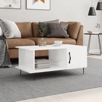 Berkfield Home Coffee Table High Gloss White 90x50x40 cm Engineered Wood | Size: 90 x 50 x 40 cm