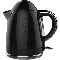 The Funky Appliance Company Large Retro Kettle in Black 1.7L Capacity 3kw Fast Boil with Easy Pour