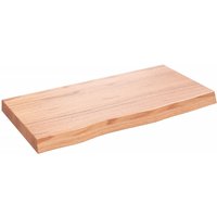 Berkfield Home Wall Shelf Light Brown 80x40x(2-6) cm Treated Solid Wood Oak