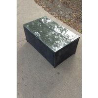 Fimous Rattan Oblong Rectangular Tea Coffee Table in Black