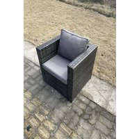Rattan Single Chair Patio Outdoor Thick Cushion