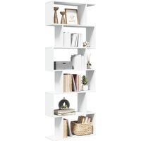 Berkfield Home Room Divider Bookcase 6-Tier White 70x24x193 cm Engineered Wood | Size: 70 x 24 x 193 cm